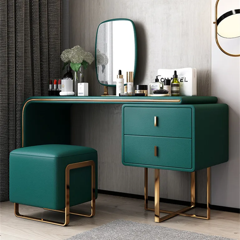 кожаное зеркало Mercury высокой четкости, практичная роскошная косметика, простая спальня, современный туалетный столик в квартире хорошего качества
