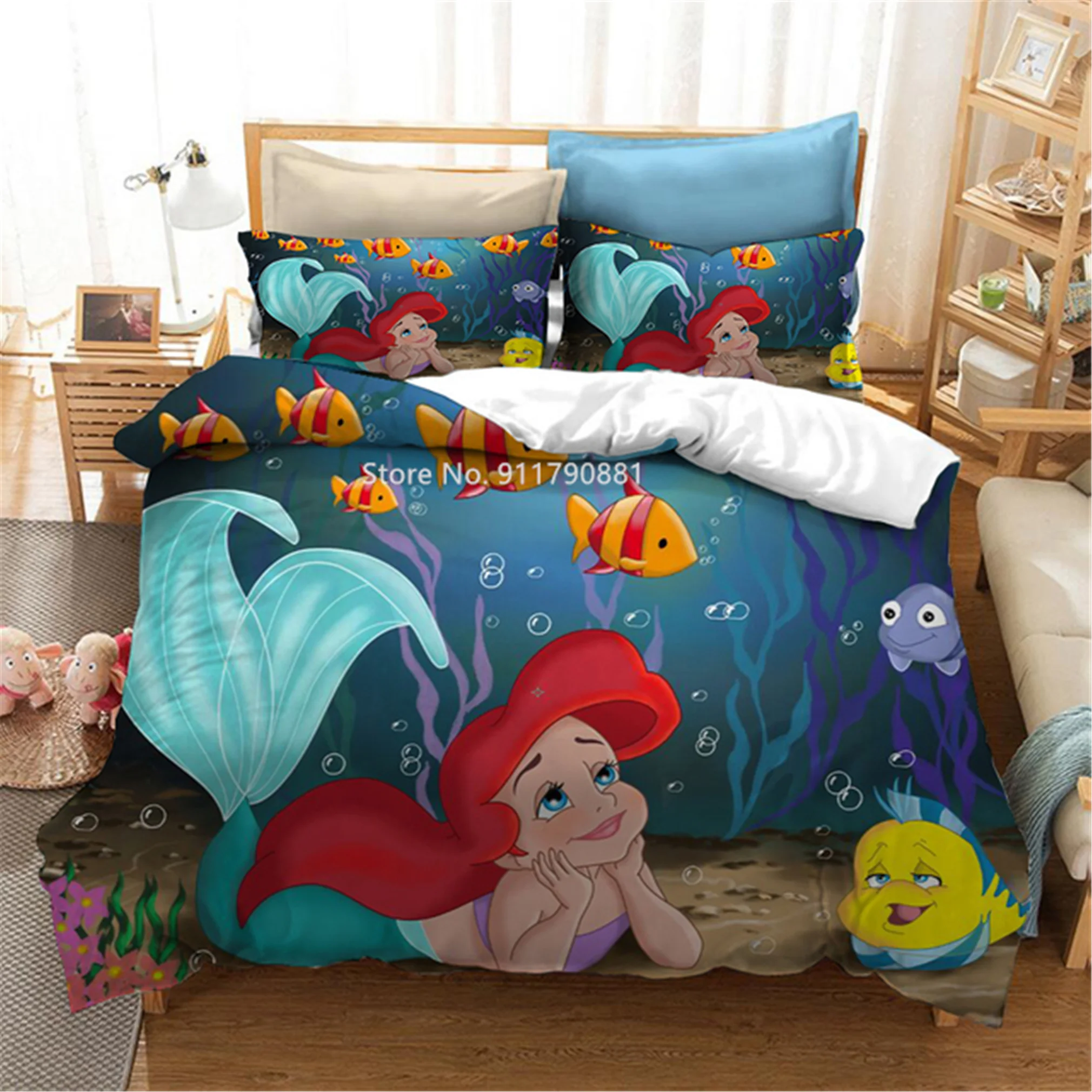 Комплект постельного белья Disney Ariel с принтом 