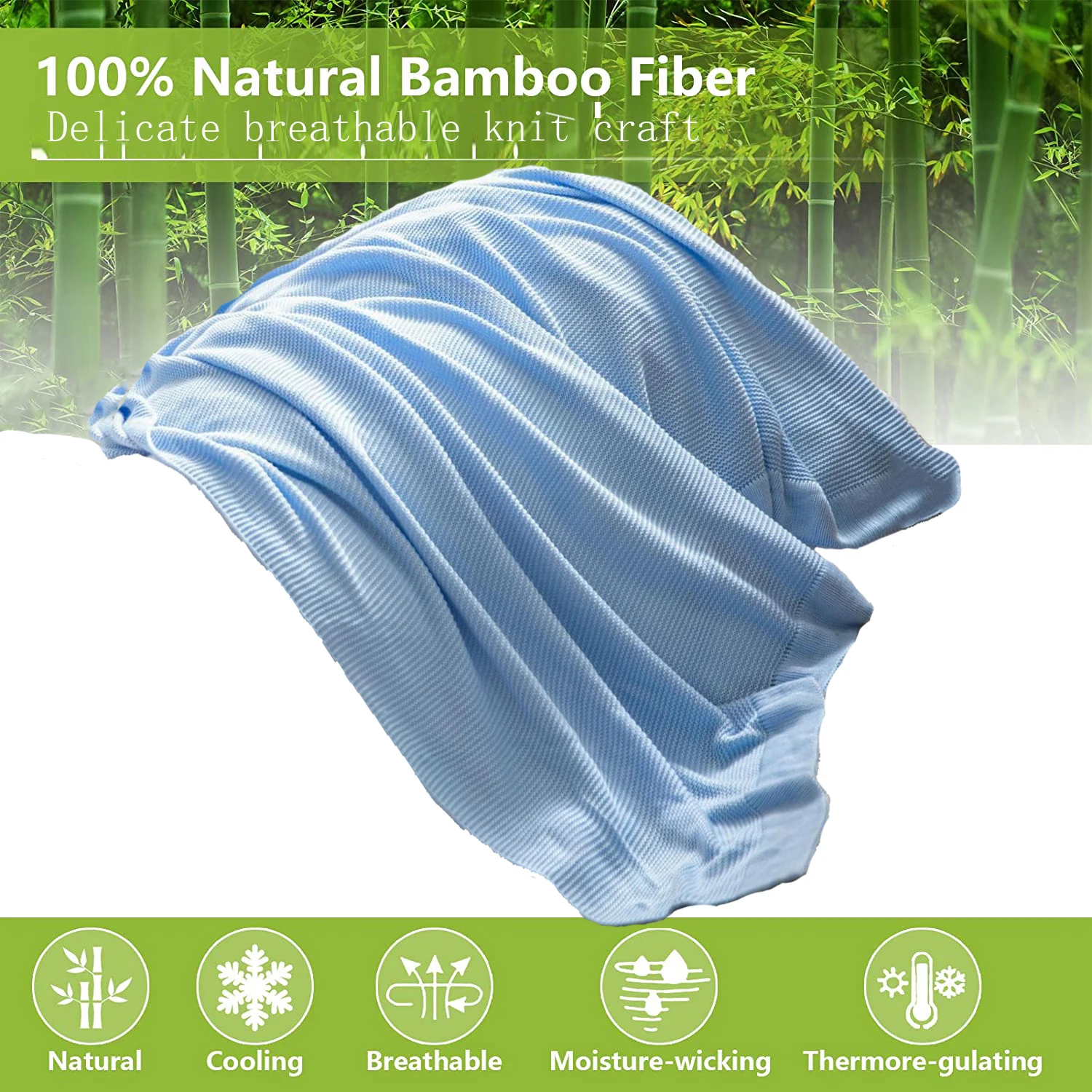 Летнее охлаждающее одеяло REGINA Bamboo для горячих спящих Впитывает тепло От ночного пота Трикотажное одеяло для кондиционирования воздуха