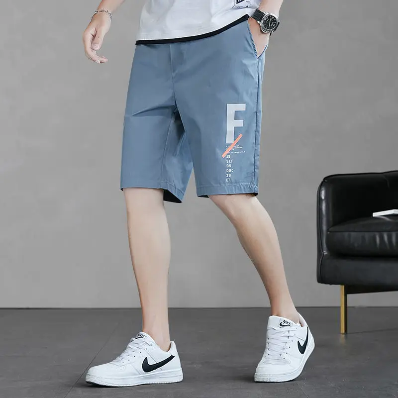 Летние Мужские Повседневные брюки в корейском стиле с пятью точками, Модные хлопковые шорты большого размера, быстросохнущие Шорты для ужина на открытом воздухе