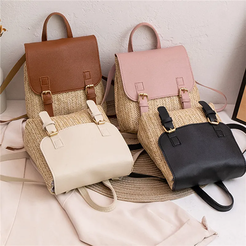 Модные соломенные сумки для отдыха, женская Мини-сумочка в стиле ретро, Женская дизайнерская сумка, высококачественный маленький рюкзак из ротанга