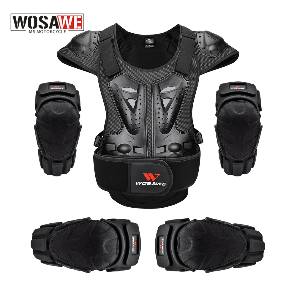 Мотоциклетная куртка WOSAWE для мотокросса, бронежилеты, защитное снаряжение, куртки, Защитные наколенники для мотоциклов, комплекты для мотокросса, броня для защиты
