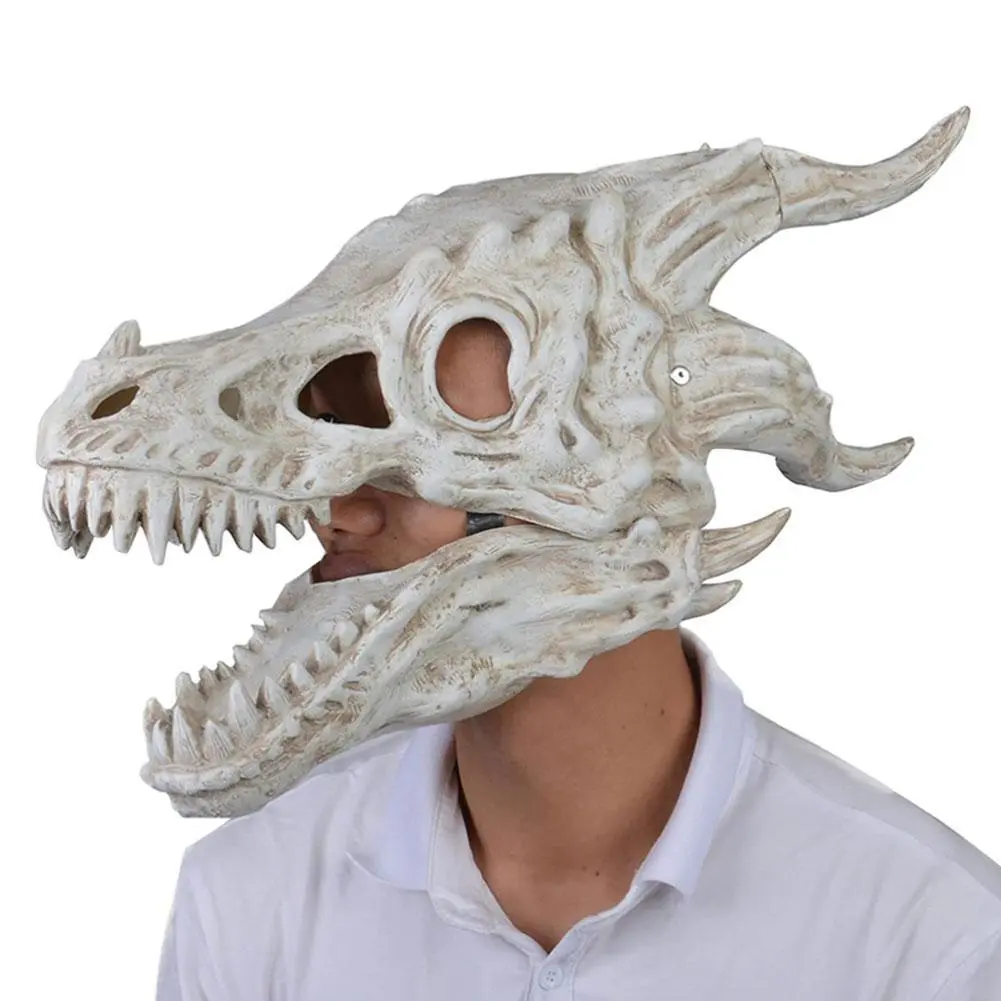 Новая маска дракона, маска динозавра с подвижной челюстью, декоративная маска динозавра с подвижной челюстью, маска для косплея на Хэллоуин, украшение маски