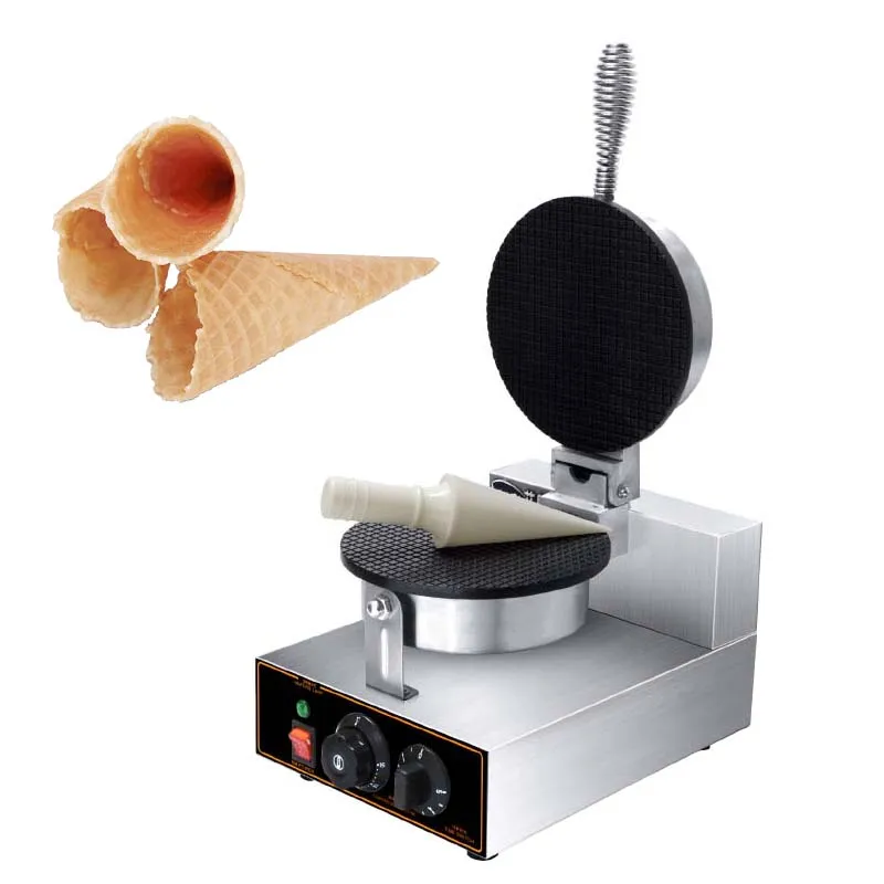 Новая электрическая машина для производства мороженого с двумя головками, коммерческая машина для производства яичного рулета в виде рожка для мороженого в виде рожка для торта