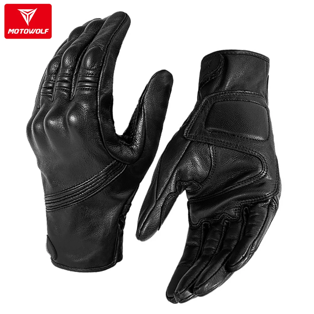 Новые мотоциклетные перчатки, кожаные мужские внедорожные мотоциклетные перчатки, Ветрозащитные, противоскользящие, на ощупь устойчивые Велосипедные перчатки на все пальцы