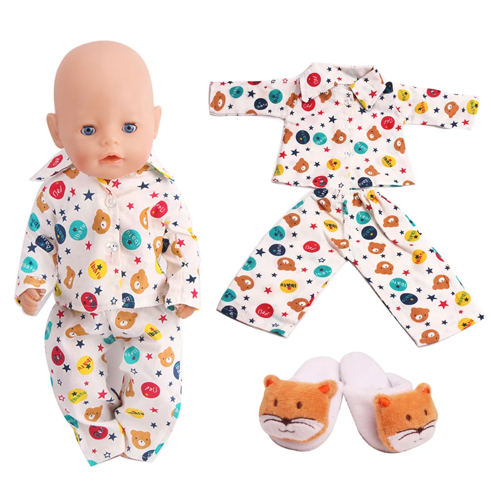 Одежда Kawaii Baby Born, пижама для куклы Реборн 43 см, одежда для тапочек, мультяшные куклы с единорогом и кошками, подарок для куклы 18 дюймов