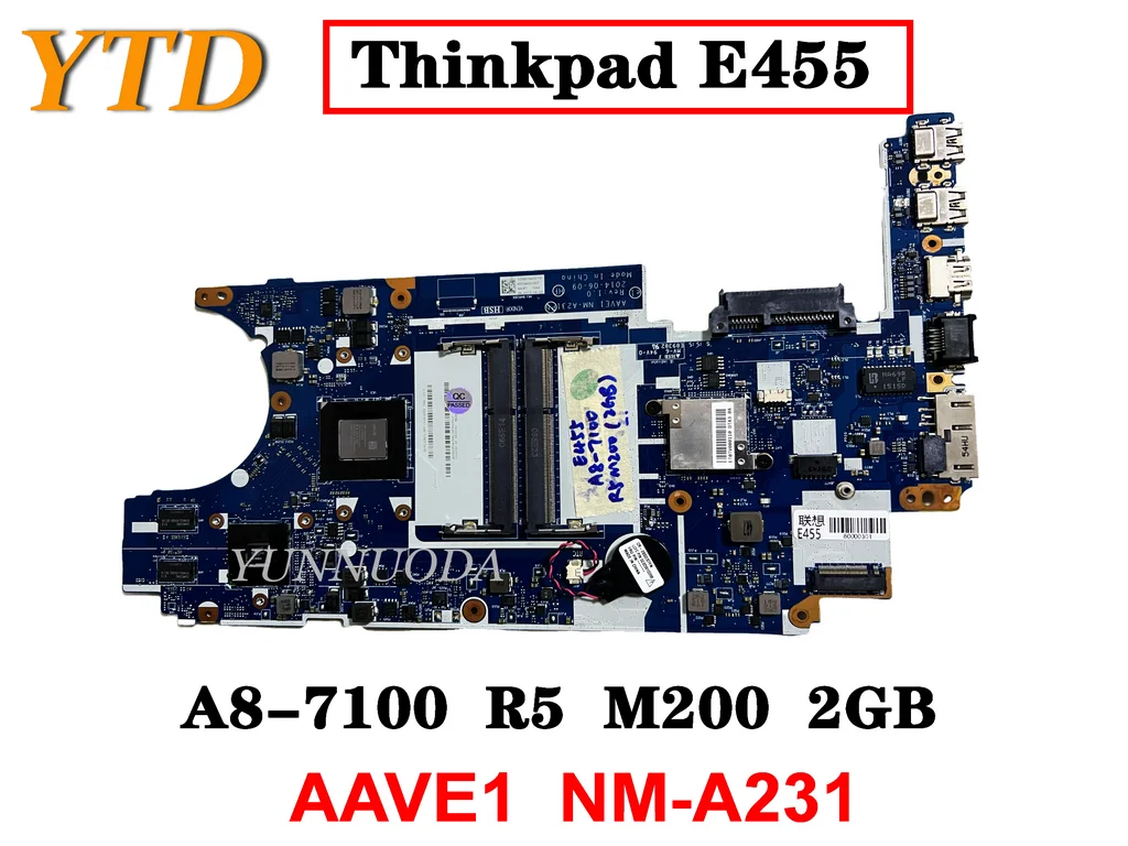 Оригинальная материнская плата для ноутбука Lenovo thinkpad E455 A8-7100 R5 M200 2GB AAVE1 NM-A231 протестирована хорошая бесплатная доставка