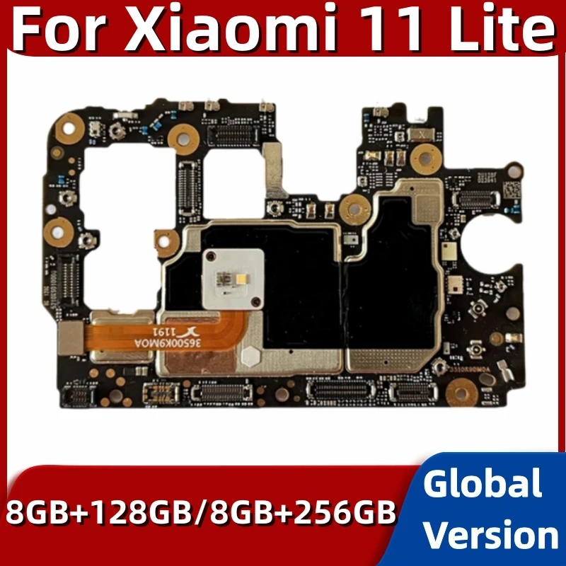 Оригинальная Разблокированная Материнская плата 5G для Xiaomi Mi 11 Lite 11lite 128 ГБ 256 ГБ Основная Логическая плата с Полными Чипами Глобальная ОС Android