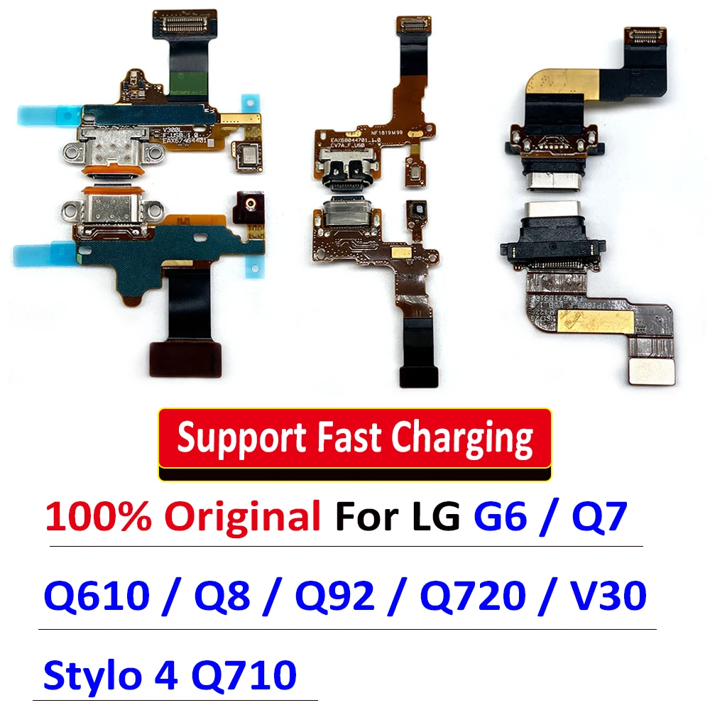Оригинальное USB Зарядное Устройство док-разъем Зарядный Порт Микрофон Гибкий Кабель Замена Для LG Q7 Q610 Q8 Q92 Q720 V30 Stylo 4 Q710