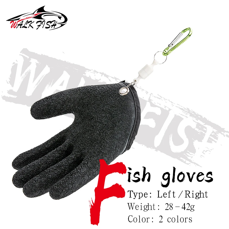 Перчатки для рыбалки WALK FISH Противоскользящие Защищают руки от проколов, царапин, Профессиональные перчатки для ловли рыбы, латексные охотничьи перчатки