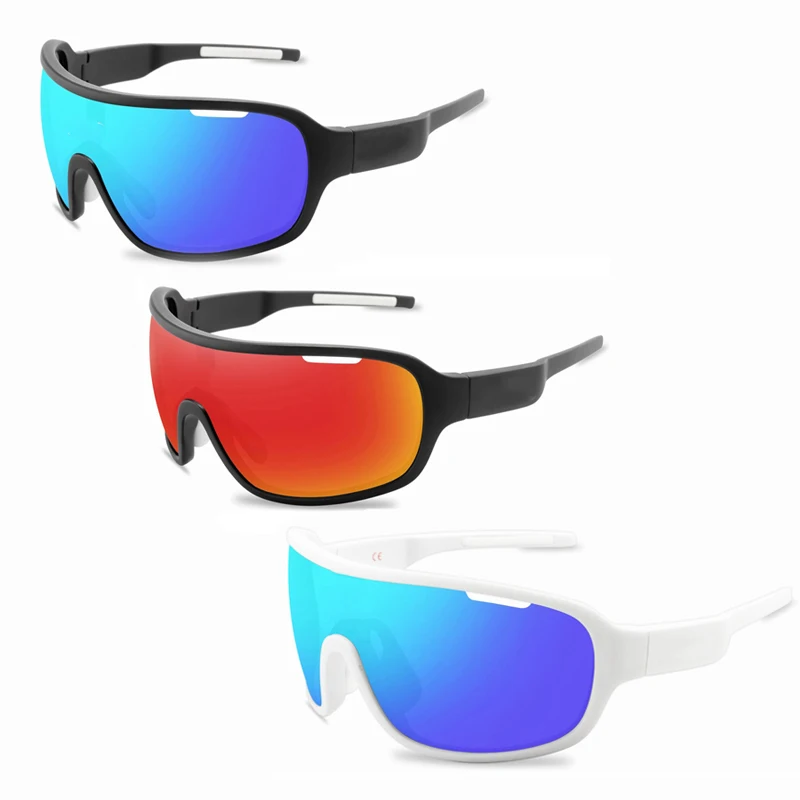 Полнокадровые очки для велоспорта на открытом воздухе Материал ПК 4 линзы Мультистильные HD-линзы, Ветро- и износостойкие очки для велосипеда и мотоцикла