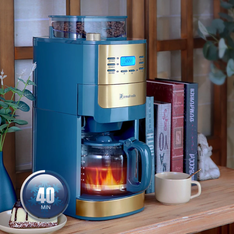 Полностью автоматическая американская кофемашина 220 В, электрический помол, Встроенная кофеварка для приготовления соевого порошка