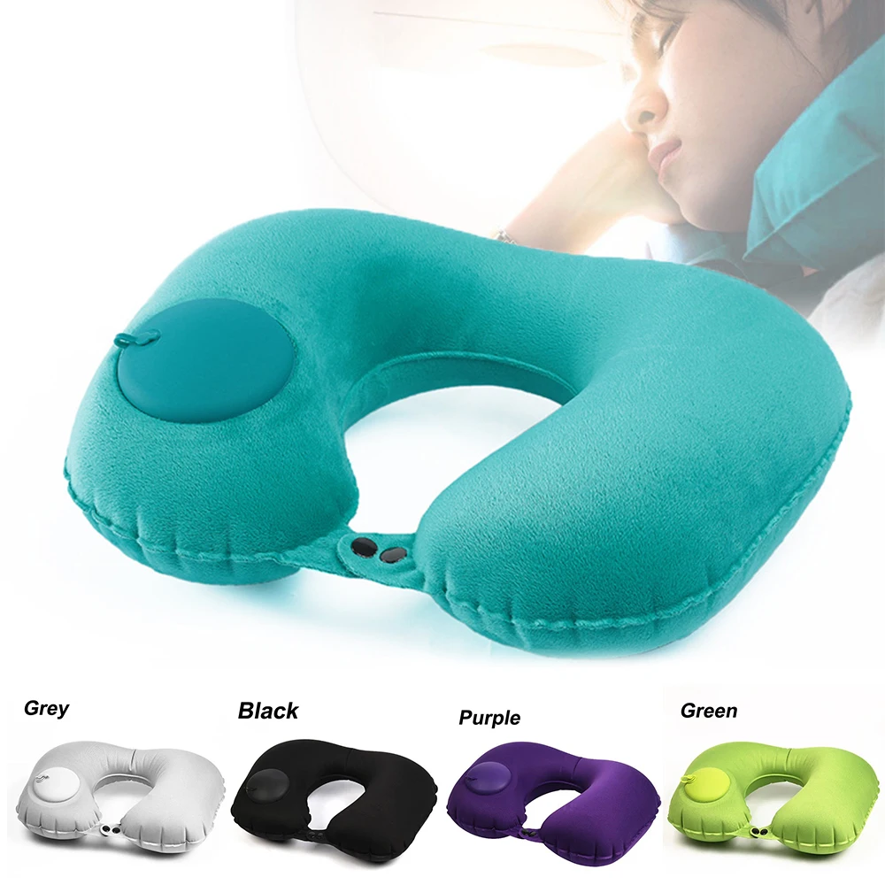 Портативная U-образная надувная подушка для путешествий, Автомобильный Подголовник, Воздушная подушка для путешествий, Офисный подголовник для сна, Воздушная подушка для шеи