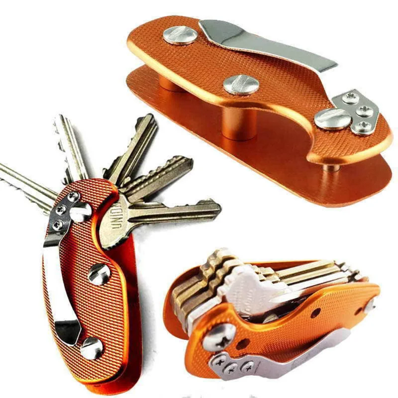 Портативный Мужской Смарт-брелок для ключей от автомобиля, кошелек Butler EDC, Карманный Органайзер для ключей, инструмент из алюминиевого Сплава с зажимом сзади, аксессуары для ключей