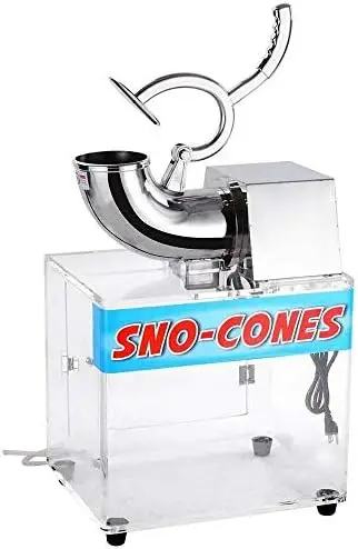 Сверхмощная Бритая Ледяная Бритва Snow Cone Slush Margarita Machine 440 фунтов в час из нержавеющей стали и акриловой коробки