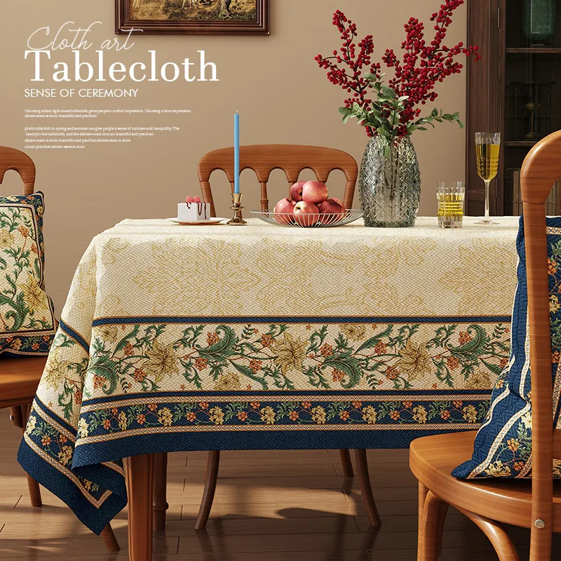 Скатерть водонепроницаемая ткань для обеденного стола художественная прямоугольная хлопчатобумажная льняная скатерть для чайного столика