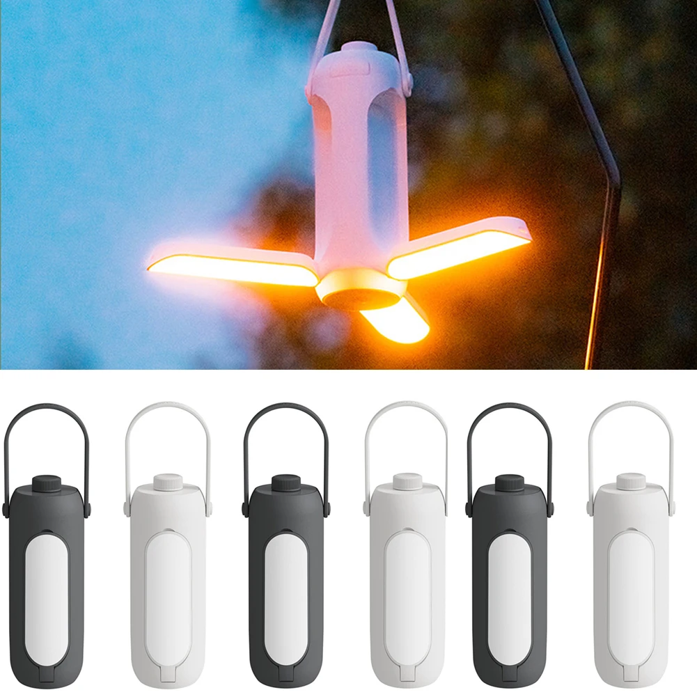 Складной светильник для кемпинга, Портативный светодиодный ночник с плавным затемнением, Зарядка через USB IPX4, Водонепроницаемый для наружного сада, дома