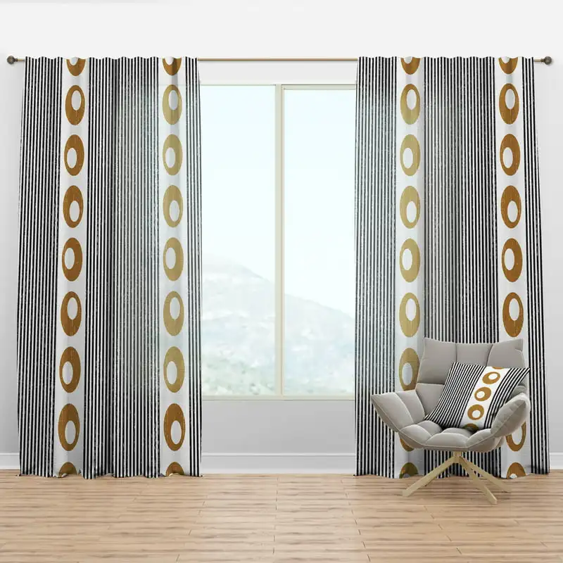 Современная панель для штор с геометрическим рисунком в стиле ретро I'm середины века: классическая и прочная, идеально подходящая для домашнего декора и окон.