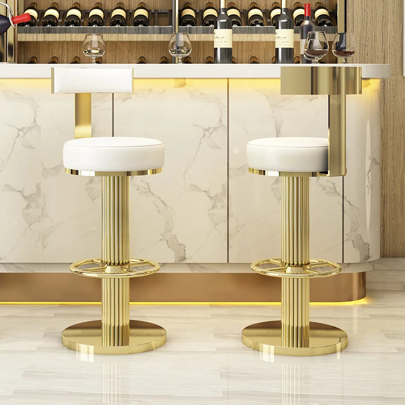Современная роскошная коктейльная стойка в скандинавском стиле, высокий барный стул, барный стул из нержавеющей стали