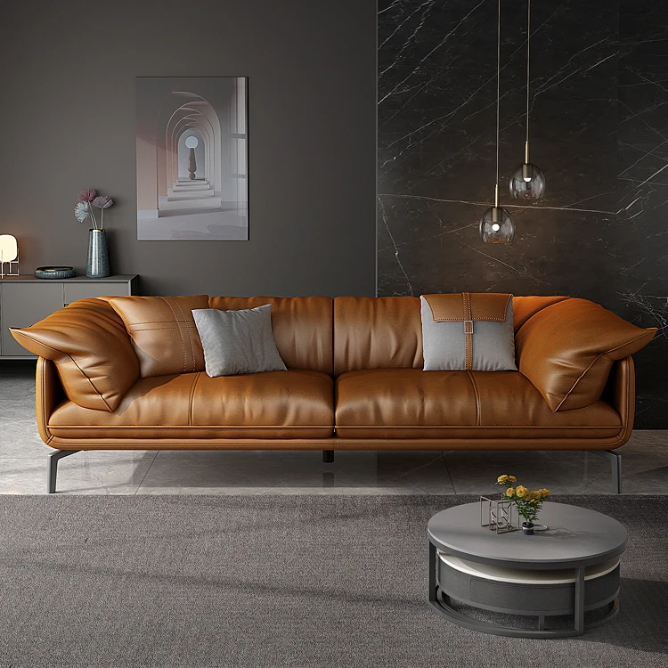 Современный дизайн, Роскошная мебель, Коричневый Кожаный диванный гарнитур