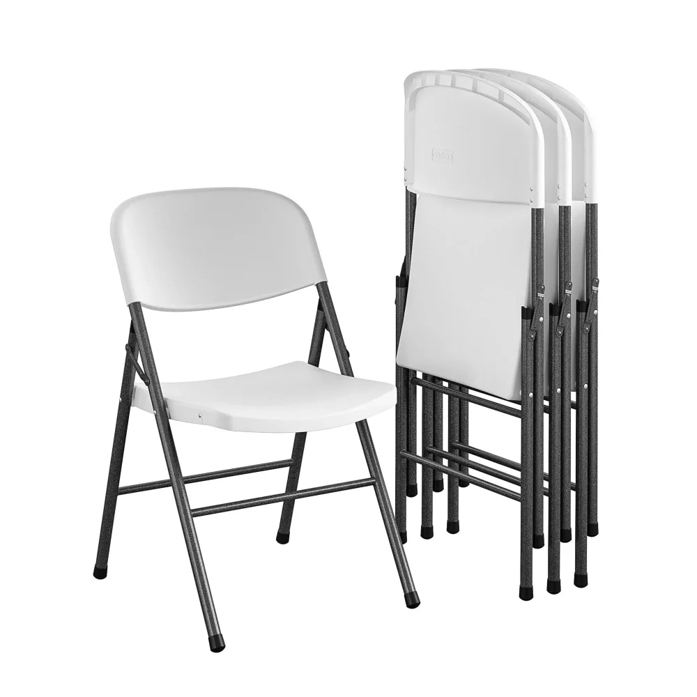Современный складной стул из смолы премиум-класса, 4 комплекта, Белые обеденные стулья