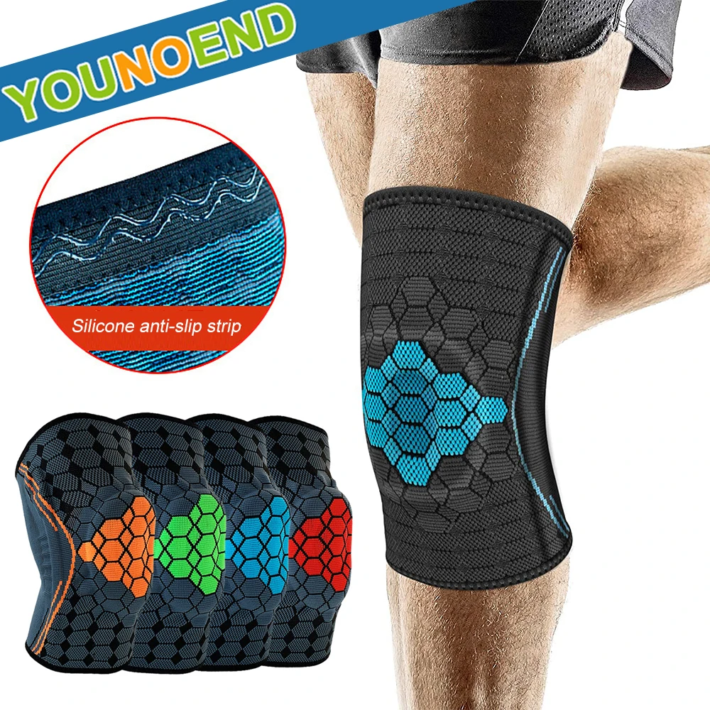 Спортивный наколенник, компрессионные рукава для ног с гелевой прокладкой для надколенника и боковыми пружинными стабилизаторами для облегчения боли в суставах, восстановления после травм
