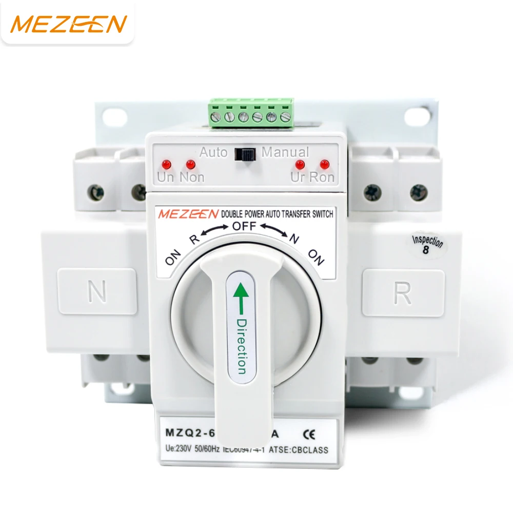 Хорошая цена MEZEEN MZQ2N-63 Серии, Двойной источник питания, 2 Полюсный Генератор 63A, Автоматический переключатель передачи ATS