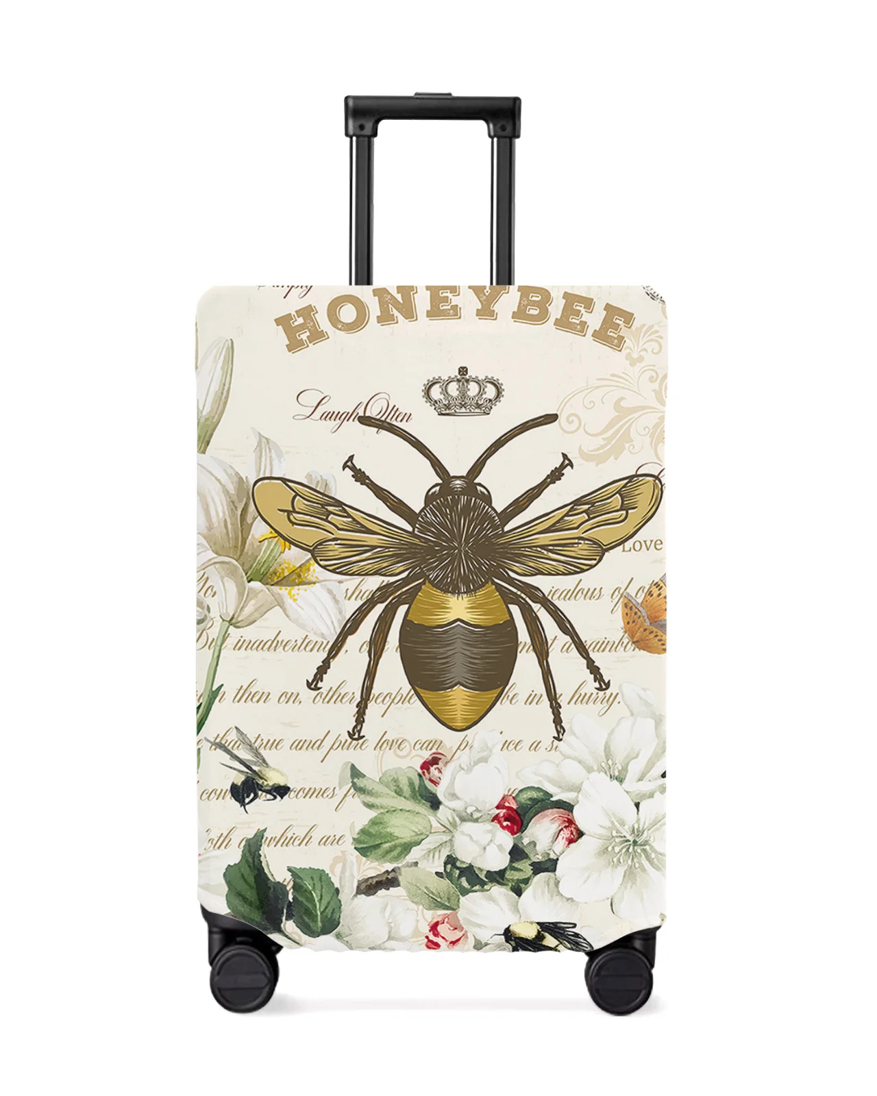 Чехол для багажа в стиле Ретро С Пчелиной Азалией, Эластичный чехол для багажа 18-32 дюймов, чехол для чемодана, Пылезащитный чехол, Аксессуары для путешествий