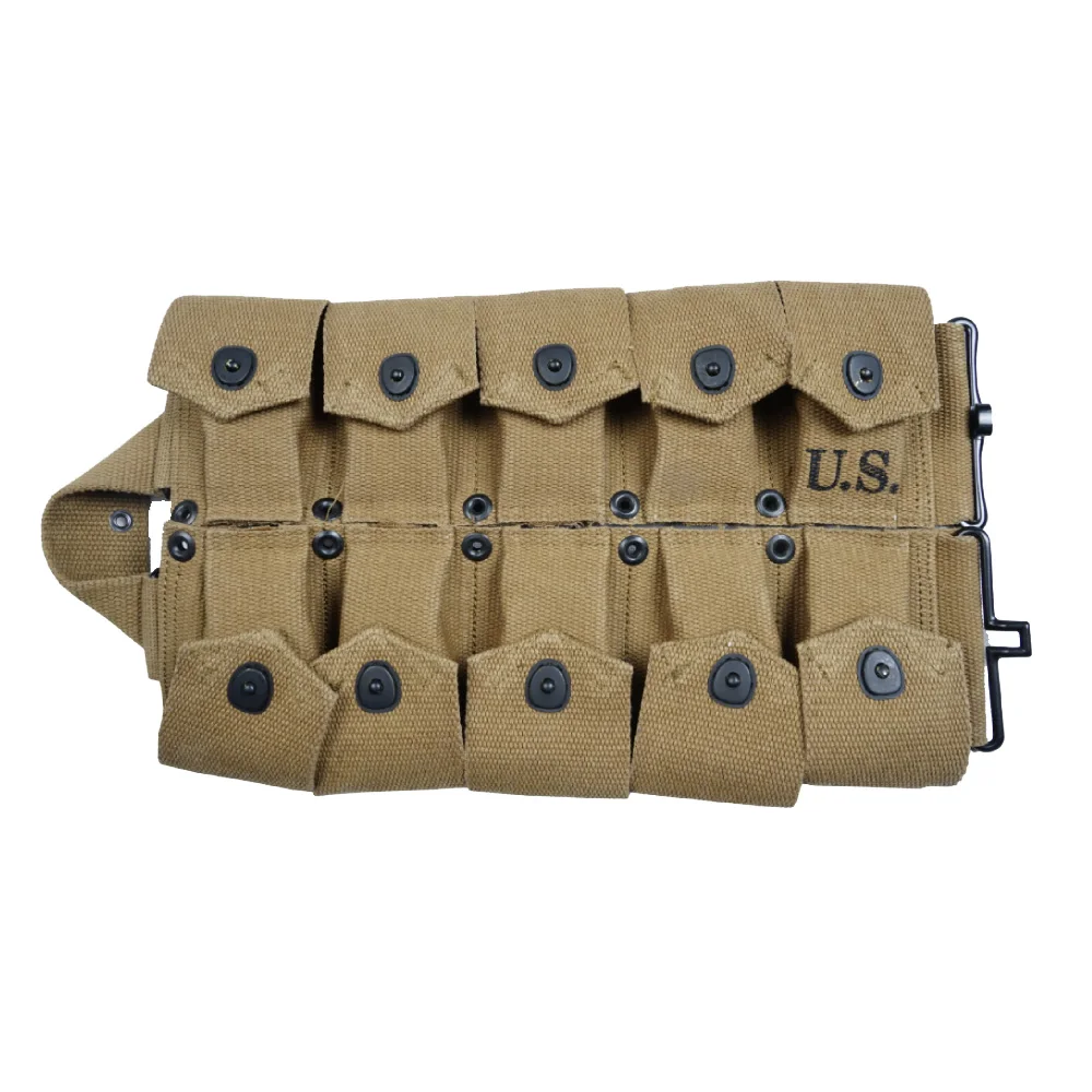 Чехол на 10 ячеек в стиле Ретро WW2 Армейская сумка для инструментов Военный пакет Normandy Тактический карман для хранения Зеленая фурнитура цвета Хаки