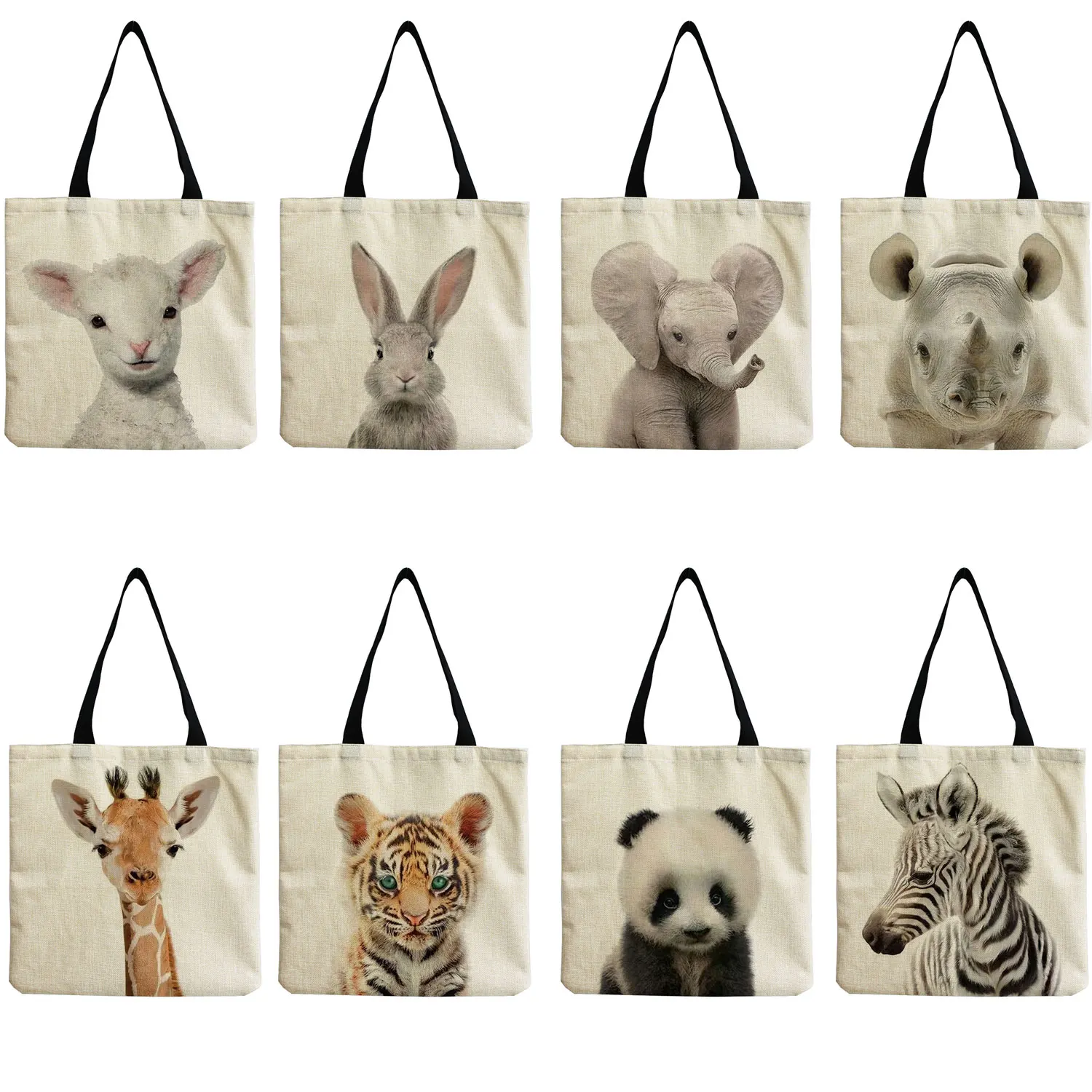 Шикарные Милые сумки с мультяшным животным принтом для женщин 2021, Универсальная сумка большой емкости через плечо, модная сумка для покупок в ленивом стиле
