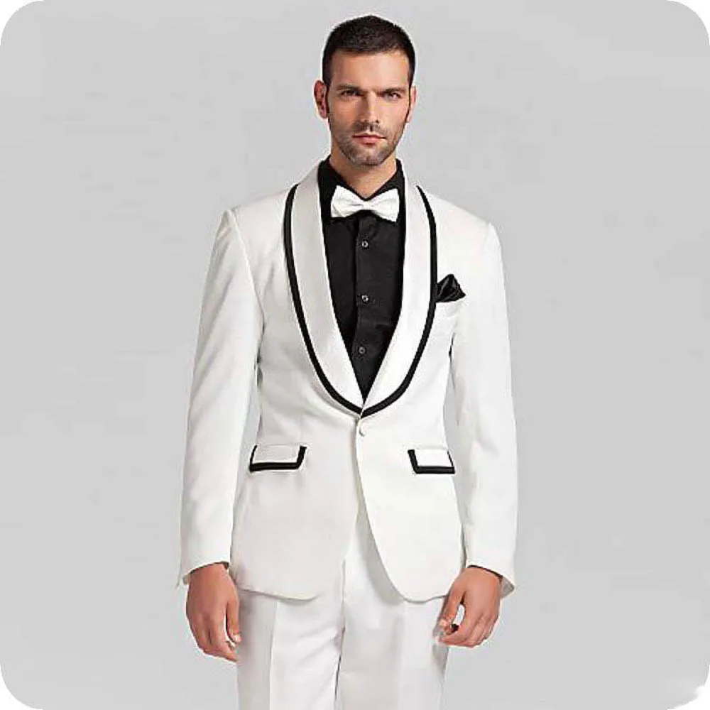 Элегантные костюмы для мужчин, модный мужской блейзер с отворотом в виде шали на одной пуговице, смокинг для жениха, свадебный смокинг, повседневная тонкая куртка из 2 предметов, брюки