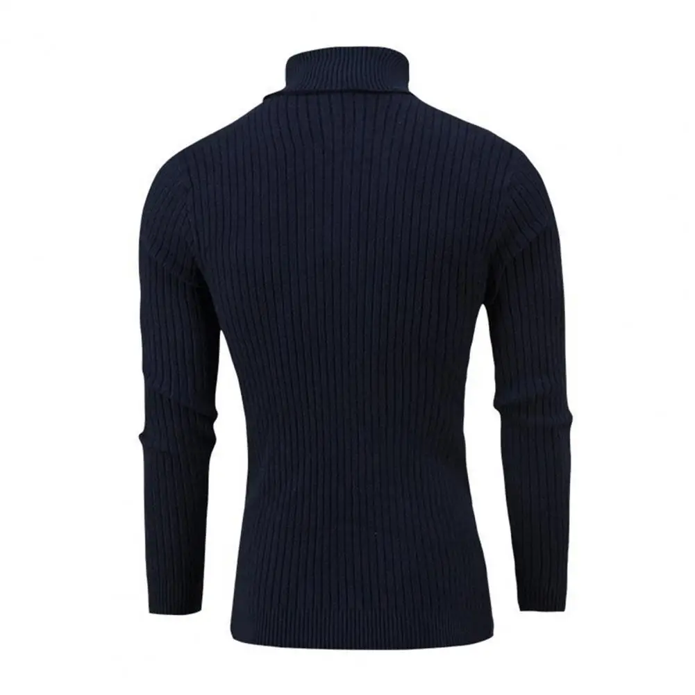 Элегантный Стильный пуловер-рубашка для мужчин, Стильные Теплые мужские свитера с высоким воротом на осень-зиму, облегающие повседневные варианты многослойности